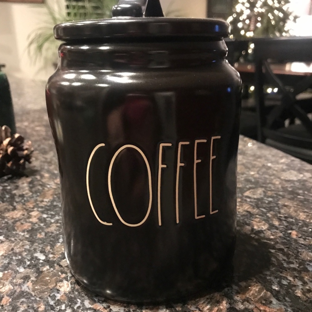 Rae Dunn Black Coffee Canister (New)